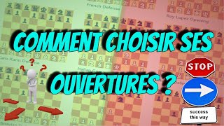 COMMENT CHOISIR SES OUVERTURES au échecs   Débutants [upl. by Dragoon128]