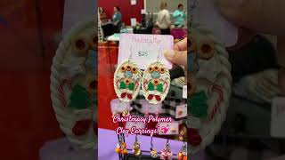 Christmas Polymer Clay Earrings clayearrings artist polymerclay polymerclayearrings christmas [upl. by Bohs256]