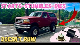 Fuel Pressure RegulatorFuel Filter Install  95 Ford Bronco 58L Windsor [upl. by Mufinella]