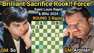 Wesley So VS Levon Aronian  Saint Louis Rapid amp Blitz 2024 GCT  Round 3 Rapid [upl. by Eednarb392]