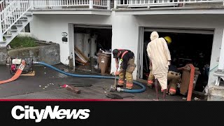 Heavy rain floods Montreal homes [upl. by Bascomb]