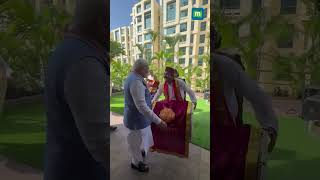 PM Narendra Modi tries his hands at ‘dholtasha’ after landing in Singapore [upl. by Atalante]