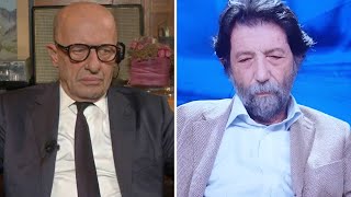 CACCIARI SI SENTE MALE IN STUDIO E INSULTA SALLUSTIquotSEI UN DEMEN VAI A FARE INquot [upl. by Dodds]