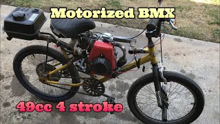 49cc 4 stroke Motorized bmx bike build [upl. by Nielsen]