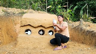 Idea for making a pigeon coop with clay  keep pigeons warm in winter  Nhệ Nhàng Building Life [upl. by Corine]