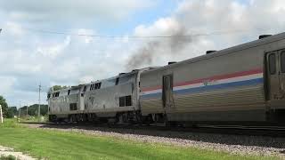 Amtrak 205 Leads Train 4 Princeton IL 8224 [upl. by Galang798]