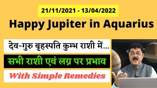 Jupiter In Aquarius November 2021 A Happy Gurus Results For All Rashis amp Lagna GuruTransitKumbh [upl. by Tychon]