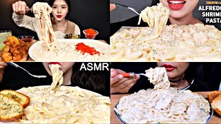 CHEESY CREAMY PASTA EATING COMPLITON🧀🧀PASTA EATING ASMR MUKBANG  ASMR COMPLITION [upl. by Wymore]