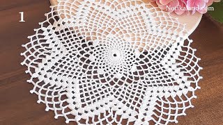 CROCHET How to crochet doily 6 EASY Tutorial Part 1 1  7 round [upl. by Naahs219]