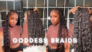 Goddess Braids Tutorial  Crochet Method [upl. by Einot]