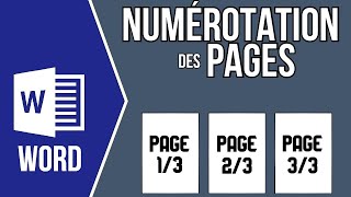 Numérotation des pages Ajouter le nombre de page dans le pied de page  Microsoft Word [upl. by Einafats]