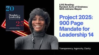 Project 2025 900 Page Mandate for Leadership Part 14 [upl. by Lukey947]