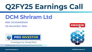 DCM Shriram Ltd  Q2FY25  Earnings Conference Call  earningcall concall dcmshriram [upl. by Eba]