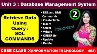 Retrieve Data Using Query  SQL Commands  Class 10 Database Management System [upl. by Dorette]