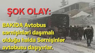 ŞOK OLAY BAKIDA AVTOBUS SƏRNİŞİNLƏRİ daşımalı olduğu haldaSərnişinlər avtobusu daşıyırlar [upl. by Enitsirk667]