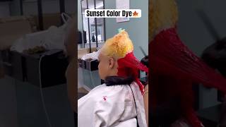 Sunset Color Hair Dye🌅Stunning Color  BleachedSilk Press amp Layer Cut Tutorial Ftulahair [upl. by Chaim123]