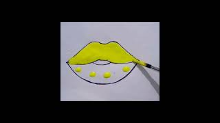 Yellow lip💛👄satisfyingart short vedio [upl. by Nahtaoj]