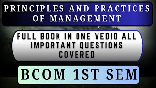 PRINCIPLE amp PRACTICEES OF MANAGEMENT bcom bcom1stsemester hindi exam importantquestions [upl. by Partridge770]