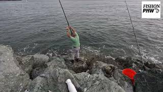 Crabbing Ilwaco Jetty [upl. by Ahsekad]