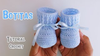 Como tejer paso a paso zapatitos escarpines a crochet  ganchillo  gancho [upl. by Ecilegna18]