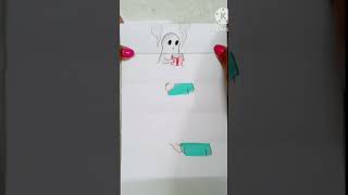 Bhute pore nebe 🥱paper folding art 💖cartooncomedyfunnyarttiktokviralshortsforyoudrawing [upl. by Forbes]