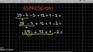 espressioni 1 addizioni e sottrazioni senza parentesi [upl. by Beaufort]