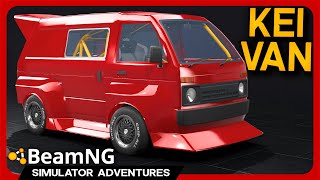 RETRO Kei Van with CRAZY Tuning  BeamNG Daikisei Katai Mod [upl. by Idnam]