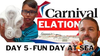 Carnival Elation Bahama Cruise Vlog  Day 5 Folding towels with a new Friend and 80s Dance Party [upl. by Lyrehs]