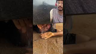 Men shower under carfunny comedy hahahahafunfunny video [upl. by Ateerys]