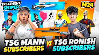 Healing Sniper Vs M24 🔫  Tsg Mann Subscribers 👹Vs Tsg Ronish Subscribers💪 Who Wins   Free Fire [upl. by Derinna579]