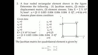 ME 308  Computer Aided Design amp Analysis  Module VI  part 7  isoparametric element problems [upl. by Riha]