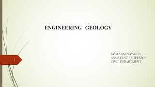 ENGINEERING GEOLOGY Online Class 12 [upl. by Litnahc]