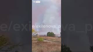 Huge explosion after drone attack in Russia [upl. by Glenine]