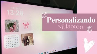 Como personalizar tu laptop  desktop aesthetic Pink Theme 🎀 [upl. by Annoya366]