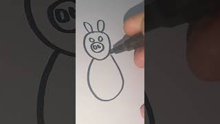 One circle one circle pig drawing tricks [upl. by Burrton504]