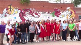 Completed Breaux Bridge Mural Celebrates Community Love [upl. by Pravit]