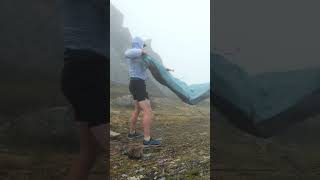 Camping in the clouds in Norway hiking lofoten norway solohiking travel explore mountains [upl. by Eirbua]