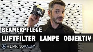 Beamerpflege und Wartung Luftfilter und Lampe wechseln Objektiv reinigen [upl. by Robaina]