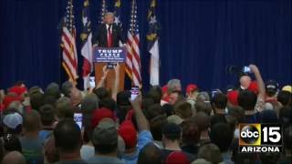 Donald Trump consoles woman that passes out at rally  Asheville NC [upl. by Koblick560]