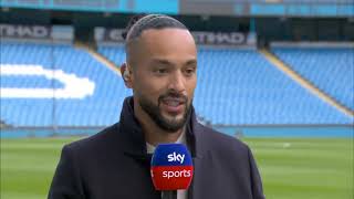 THEO WALCOTT SAYS ARSENAL HAVE TO BE POSITIVE GOING INTO THE GAME AGAINST MANCHESTER CITY [upl. by Anomer]