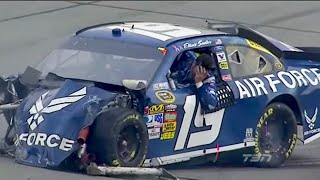 ENHANCED ZOOM ELLIOTT SADLER POCONO CRASH ONBOARD  NEWEST ANGLE SLOWED DOWN [upl. by Onidranreb]