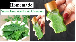 Homemade neem face wash cleanser Easy To Make Neem Face wash [upl. by Nylloh485]