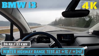 WINTER Range Test w BMW i3 94 Ah [upl. by Lynd]