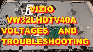 Vizio LCD TV VW32LHDTV40A Voltages and Trobleshooting Repair 363703320150 050005070590 VW32L [upl. by Bear]