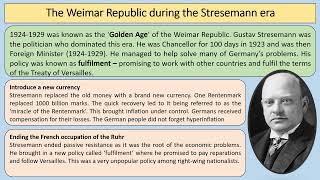 AQA GCSE History  Germany 18901945  Topic 3 Weimar democracy 19191929 [upl. by Noe]