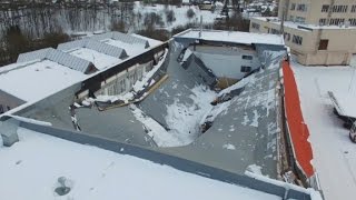 Gym roof collapses during game [upl. by Arikat]