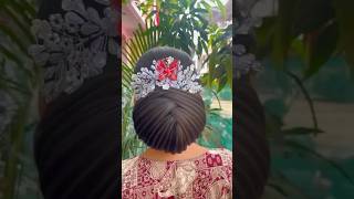 New beautiful sider bun hairstyle tutorial 😍 hairstyle bridalhairstyle shorts [upl. by Shedd]