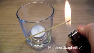 Kerze im Glas mit einer Spaghetti anzünden ohne Finger zu verbrennen [upl. by Ahsilef527]