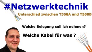 Unterschied T568A und B und welche Kabeltypen  Netzwerkkabel  Patchkabel  Crimpen und verlegen [upl. by Artimas]