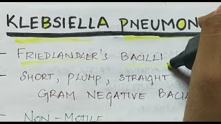 Klebsiella pneumoniae  Microbiology  Handwritten notes [upl. by Manas337]